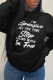 Black Casual Street Print Patchwork Letter O Neck Tops