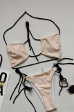 Colour Sexy Print Bandage Patchwork Swimwears