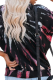 Red Casual Print Patchwork One Shoulder Tops