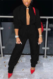 Red Sexy Casual Solid Basic Long Sleeve Two Pieces