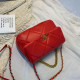Burgundy Fashion Street Solid Chains Bags