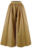 Mustard Yellow Fashion Print Patchwork O Neck Half Sleeve Two Pieces
