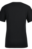 Navy Blue Fashion Street Print Patchwork O Neck T-Shirts