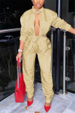 Red Sexy Casual Solid Basic Long Sleeve Two Pieces