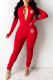 Red Fashion Sexy Print Letter O Neck Jumpsuits