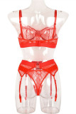 Red Fashion Sexy Patchwork See-through Backless Lingerie