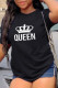 Black Fashion Street Print Letter O Neck T-Shirts