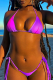 Purple Fashion Simplicity Gradual Change Patchwork Swimwears