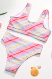 Colour Sexy Print Patchwork Swimwears