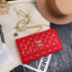 Red Fashion Street Solid Chains Hot Drill Bags
