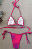Purple Fashion Simplicity Gradual Change Patchwork Swimwears