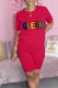 Red Casual Solid Embroidered Patchwork O Neck Short Sleeve Two Pieces