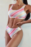 Colour Sexy Print Patchwork Swimwears