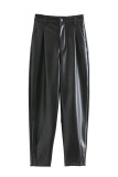 Apricot Fashion Casual Solid Basic Straight High Waist Straight Trousers