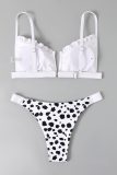 White Sexy Party Leopard Patchwork Swimwears