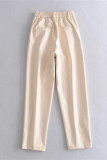 Apricot Fashion Casual Solid Basic Straight High Waist Straight Trousers