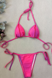Purple Fashion Simplicity Gradual Change Patchwork Swimwears
