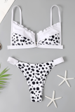 White Sexy Party Leopard Patchwork Swimwears