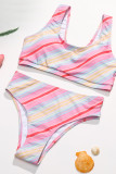 Colour Sexy Print Patchwork Swimwears