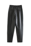 Apricot Fashion Casual Solid Basic Straight High Waist Straight Trousers