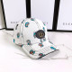 White Fashion Street Character Print Letter Hat
