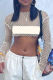 White Sexy Solid Patchwork Half A Turtleneck Tops