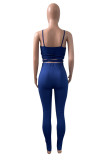 Red Fashion Sexy Solid Bandage Backless V Neck Sleeveless Two Pieces