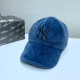Blue Fashion Casual Solid Embroidered Hat