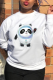 White Street Cute Character Patchwork O Neck Tops