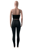 Red Fashion Sexy Solid Bandage Backless V Neck Sleeveless Two Pieces