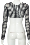 White Sexy Solid Patchwork Half A Turtleneck Tops