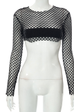 White Sexy Solid Patchwork Half A Turtleneck Tops