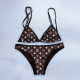 Black Fashion Sexy Print Patchwork Swimwears