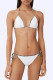 White Fashion Sexy Patchwork Frenulum Swimwears