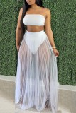 Rose Red Fashion Sexy Solid Backless Swimwears Three-piece Set