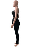 Red Fashion Sexy Solid Bandage Backless V Neck Sleeveless Two Pieces