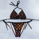 Black Fashion Sexy Print Frenulum Swimwears
