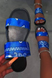 Blue Fashion Casual Patchwork Comfortable Out Door Slippers