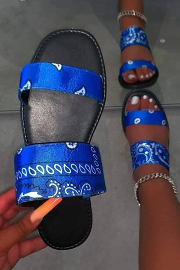Blue Fashion Casual Patchwork Comfortable Out Door Slippers