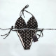Black Fashion Sexy Print Frenulum Swimwears