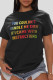 Black Fashion Street Print Patchwork Letter O Neck T-Shirts