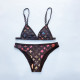 Black Fashion Sexy Print Patchwork Swimwears