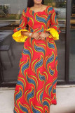 Red Print Patchwork Printed Dress Dresses