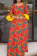 Red Print Patchwork Printed Dress Dresses