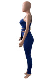 Red Fashion Sexy Solid Bandage Backless V Neck Sleeveless Two Pieces