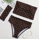 Brown Fashion Sexy Print Patchwork Swimwears