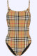 Yellow Fashion Sexy Plaid Patchwork Swimwears