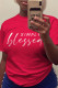 Red Casual Street Print Patchwork Letter O Neck T-Shirts