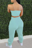 Pink Sexy Casual Letter Print Vests Pants O Neck Sleeveless Two Pieces