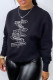 Black Fashion Casual Print Patchwork Letter O Neck Tops